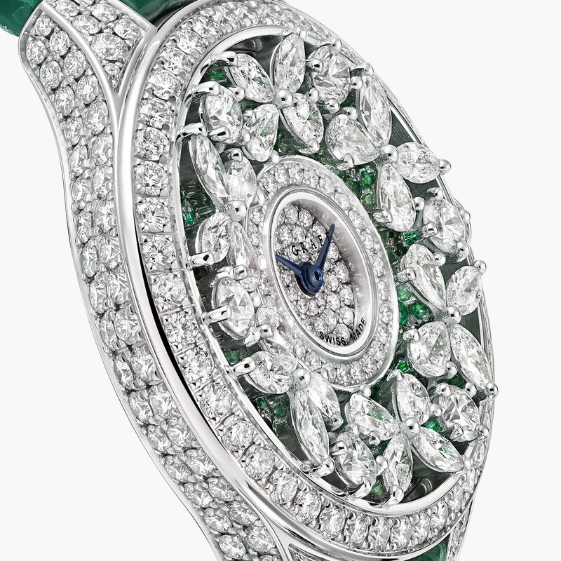 Classic Butterfly Diamond and Emerald Watch, , hi-res