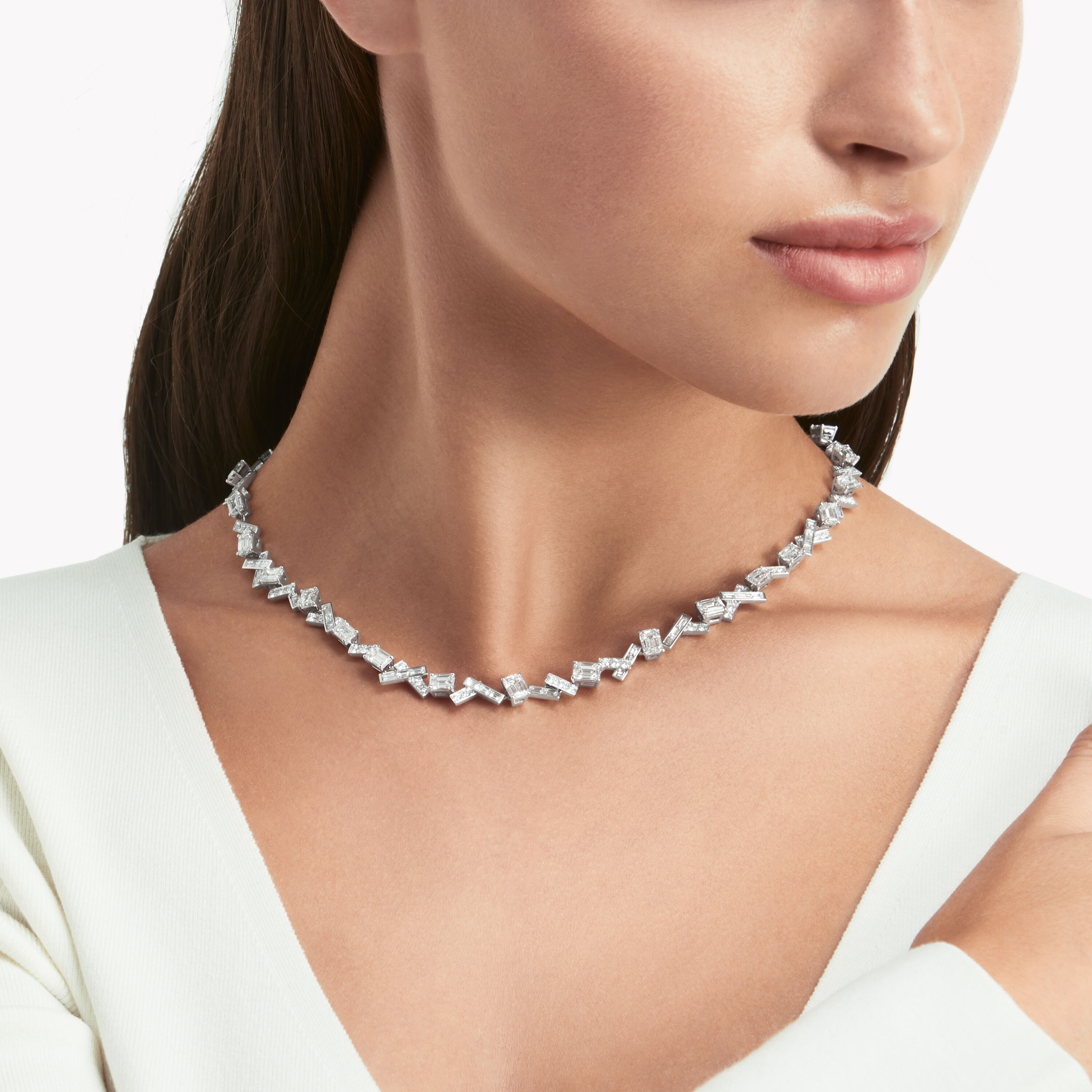 Threads Diamond Necklace White Gold Graff