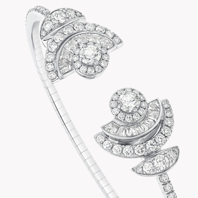 Night Moon Baguette Cut Diamond Bangle, , hi-res