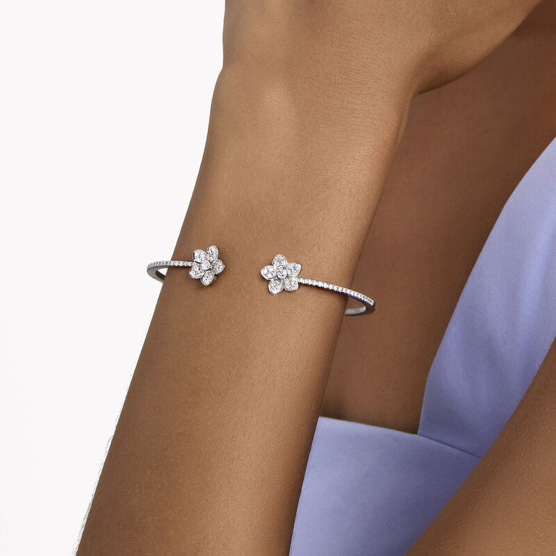 Wild Flower Open Pavé Diamond Bangle, , hi-res