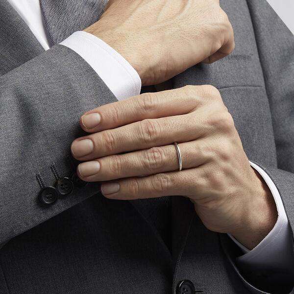 D Shape Wedding Band, , hi-res