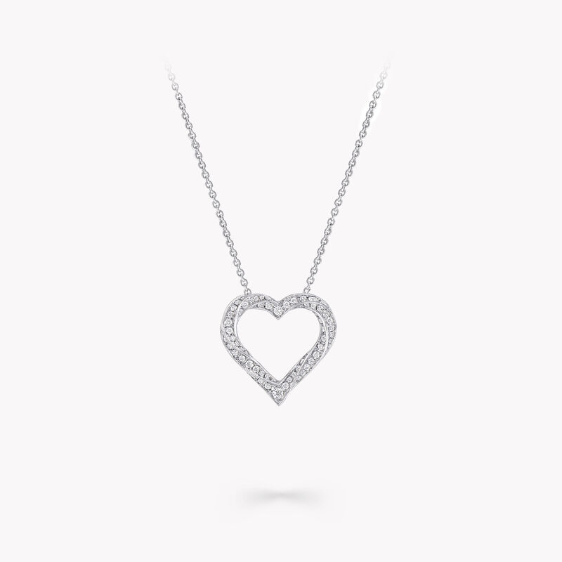Spiral Heart Silhouette Pavé Diamond Pendant, , hi-res