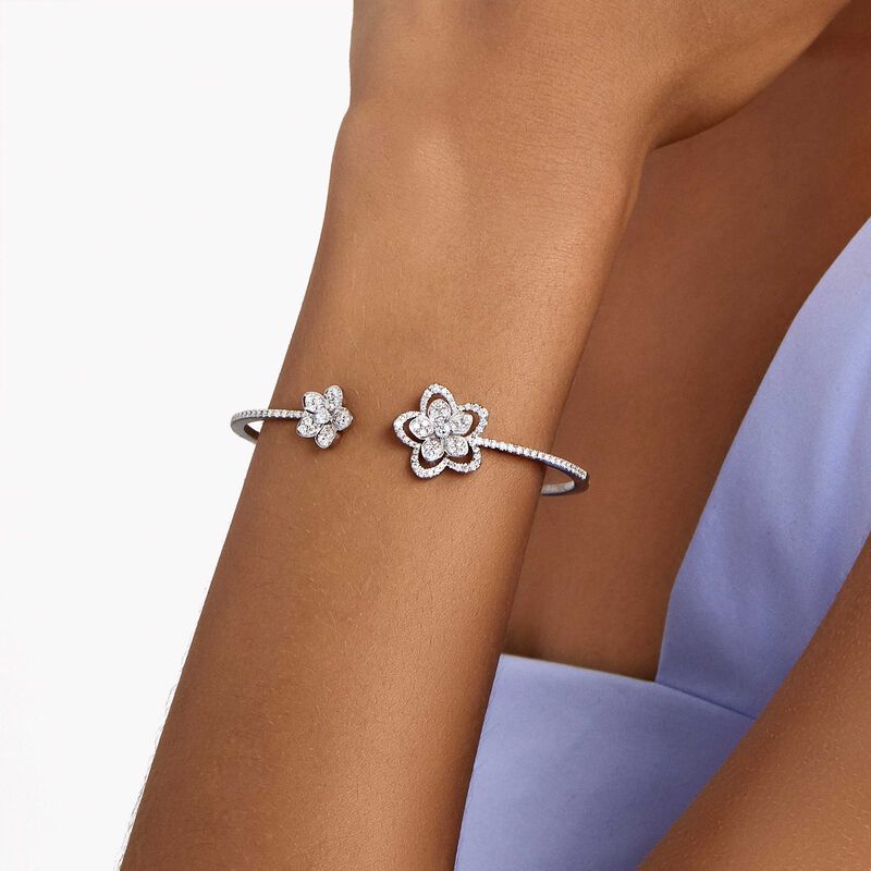 Wild Flower Open Diamond Bangle, , hi-res