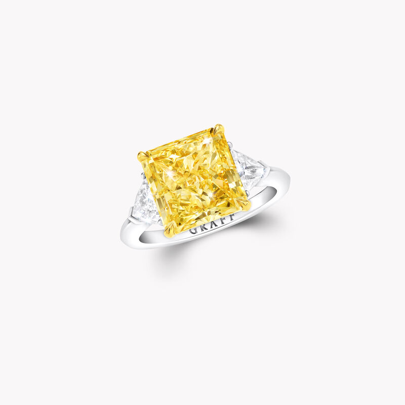 雷地恩形切割黄钻高级珠宝戒指