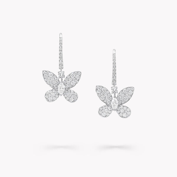 Pavé Butterfly Diamond Drop Earrings, , hi-res