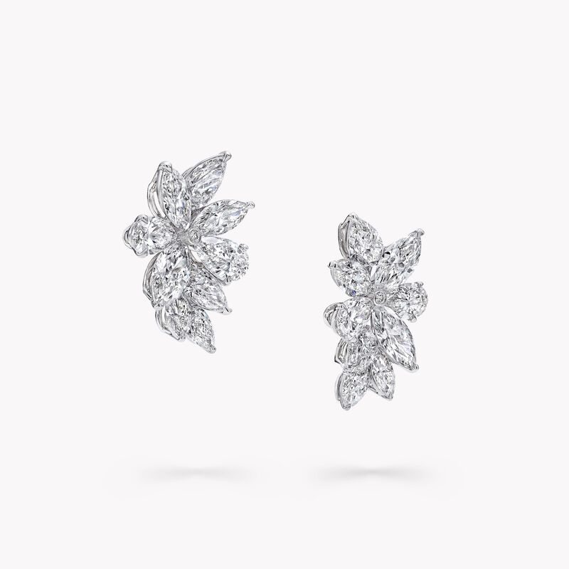 Pear Shape and Marquise Cut Diamond Earrings, , hi-res