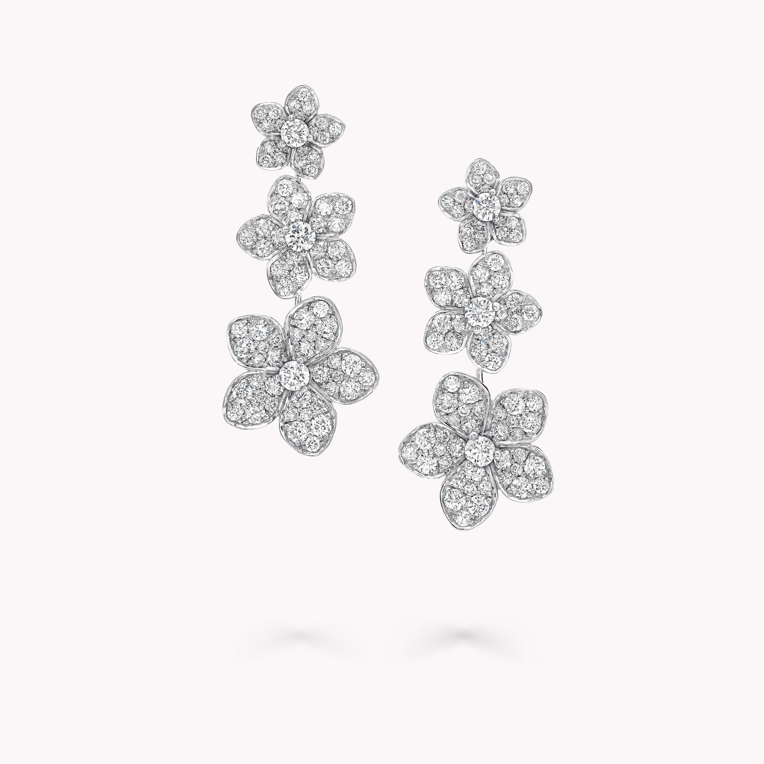 Diamond flower discount drop earrings
