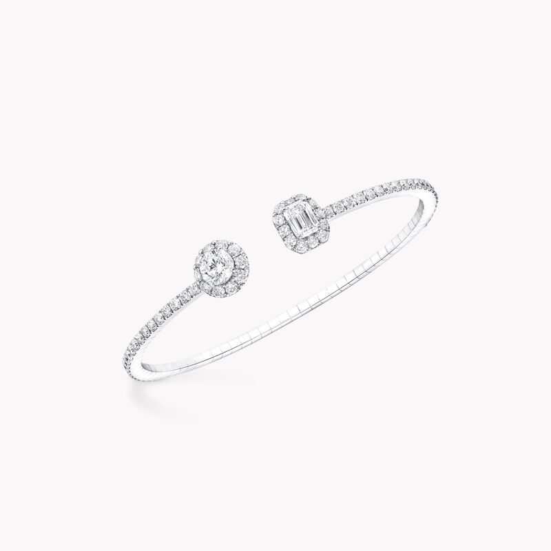 Icon Round and Emerald Cut Open Diamond Bangle, , hi-res