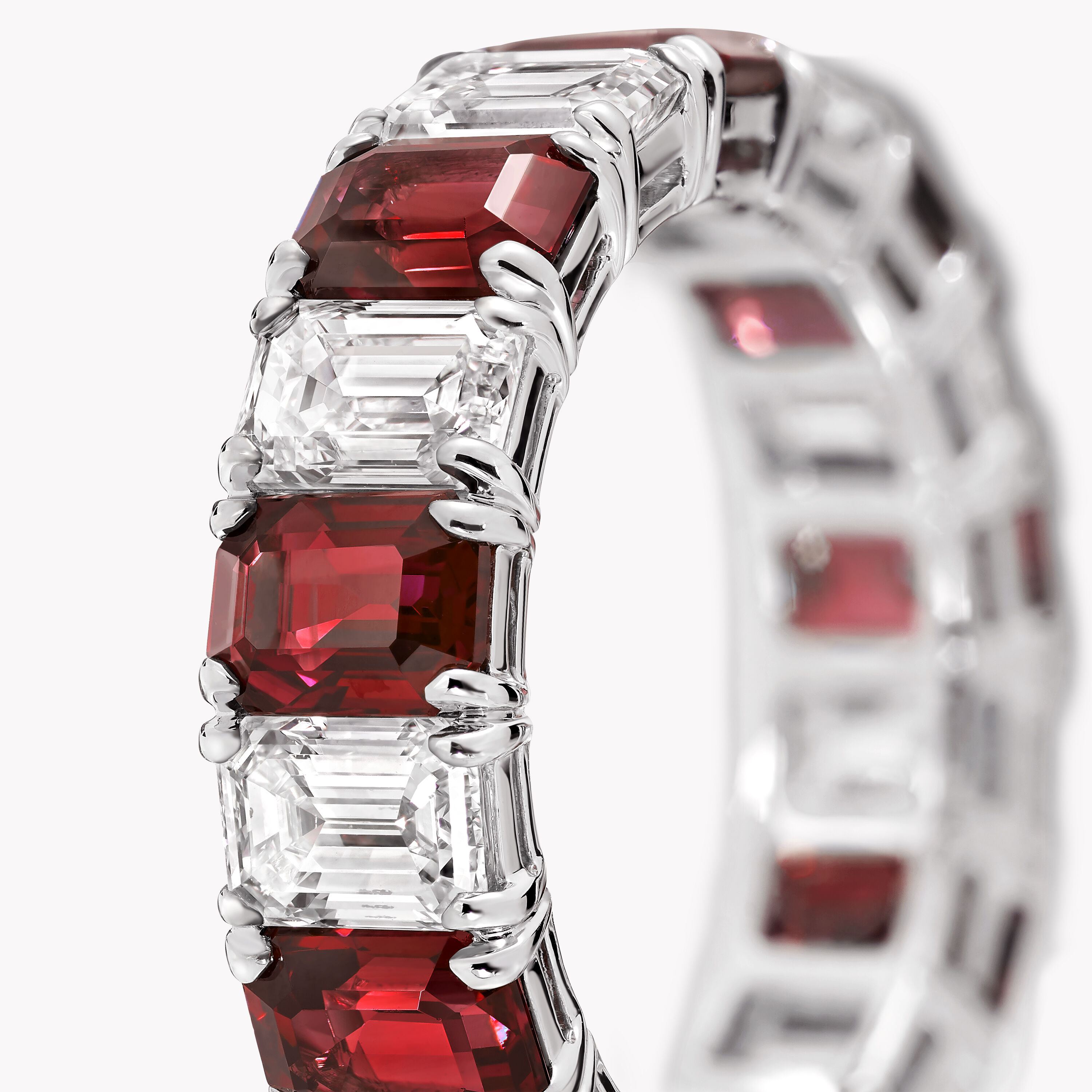 Ruby diamond band on sale ring