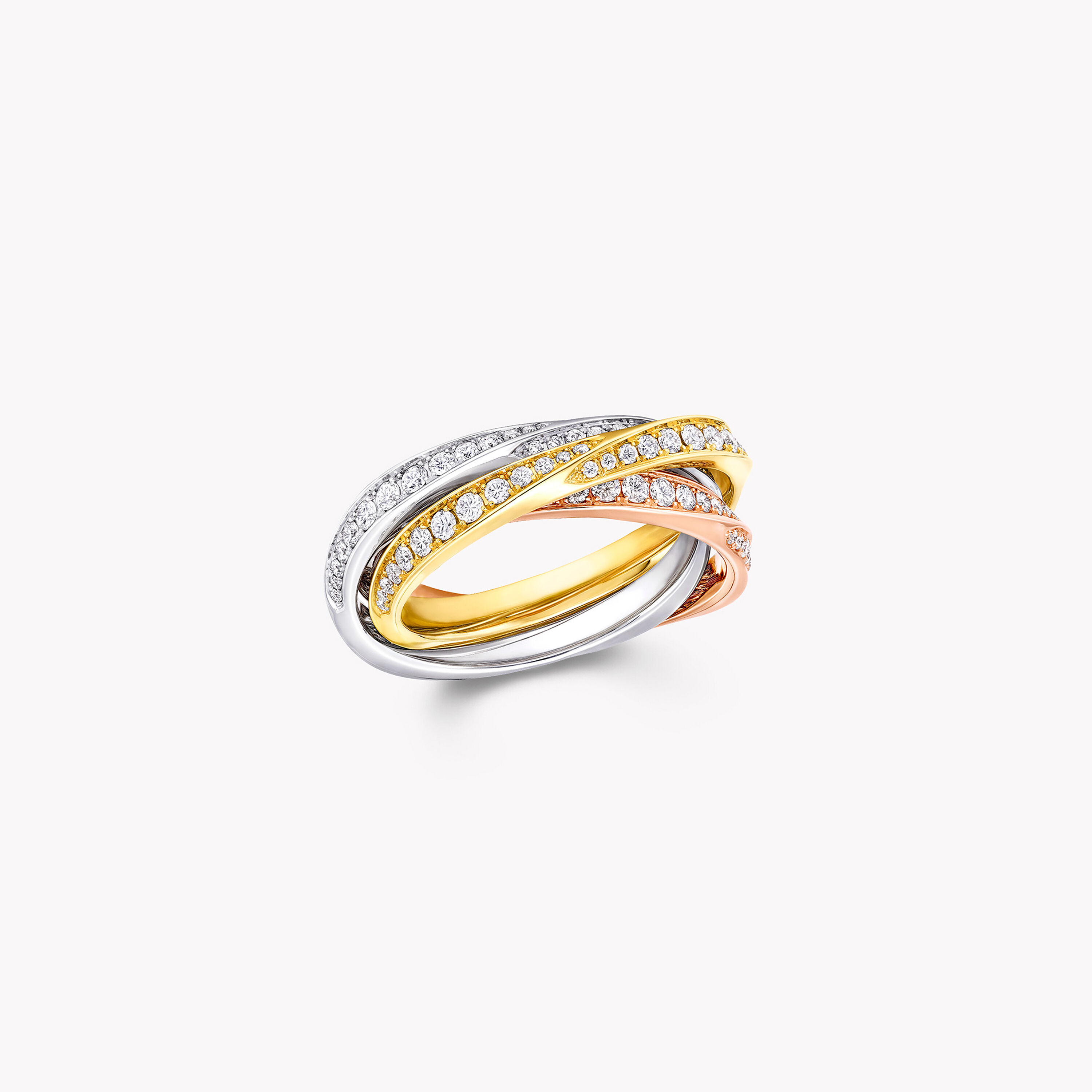 Tri gold new arrivals diamond rings