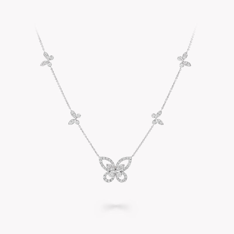 Multi Butterfly Silhouette Diamond Pendant, , hi-res