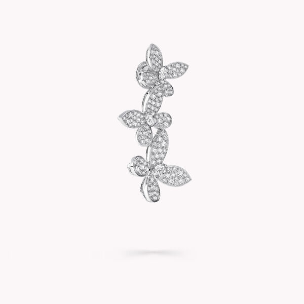 Triple Pavé Butterfly Diamond Drop Earrings, , hi-res