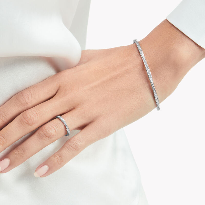 Spiral Pavé Diamond Bangle, , hi-res