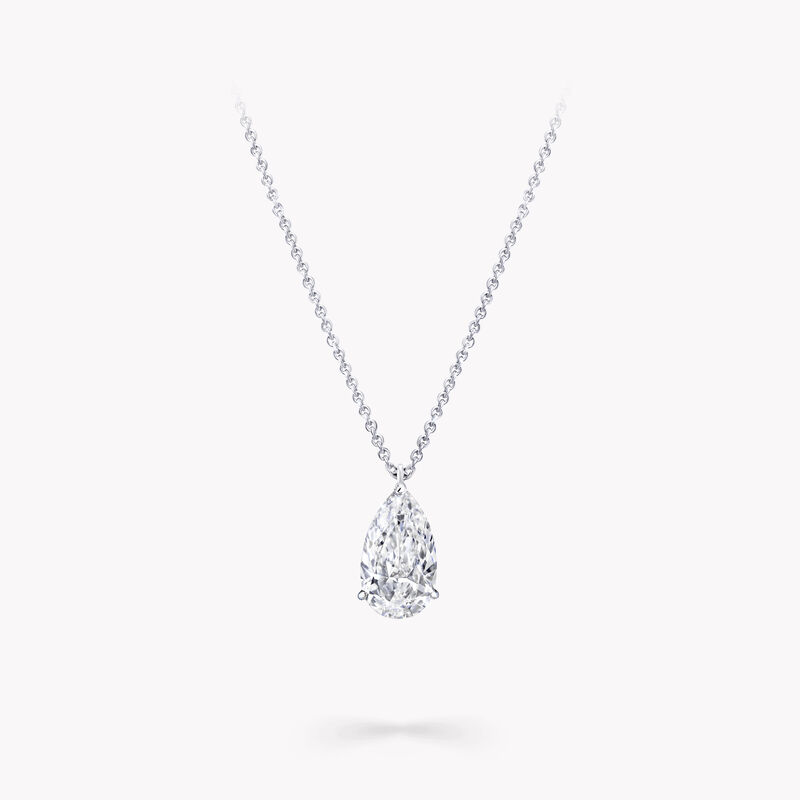 Pear Shape Diamond Solitaire Pendant, , hi-res