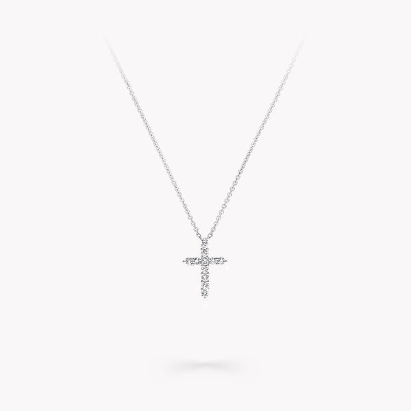 Round Diamond Cross Petite Pendant, , hi-res