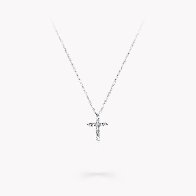Round Diamond Cross Petite Pendant, , hi-res
