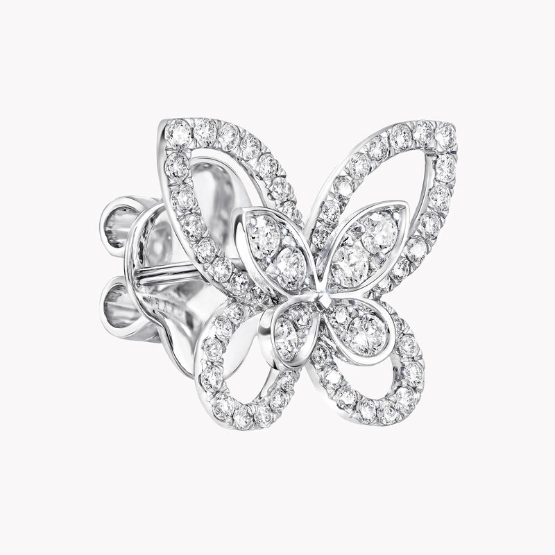 Butterfly Silhouette Diamond Stud Earrings, , hi-res