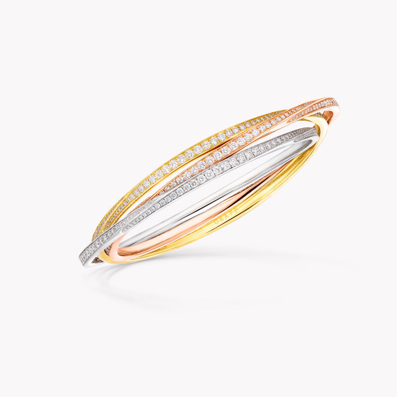 Triple Spiral Pavé Diamond Bangle, , hi-res