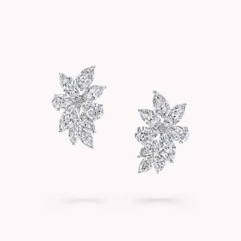 Pear Shape and Marquise Cut Diamond Earrings, , hi-res