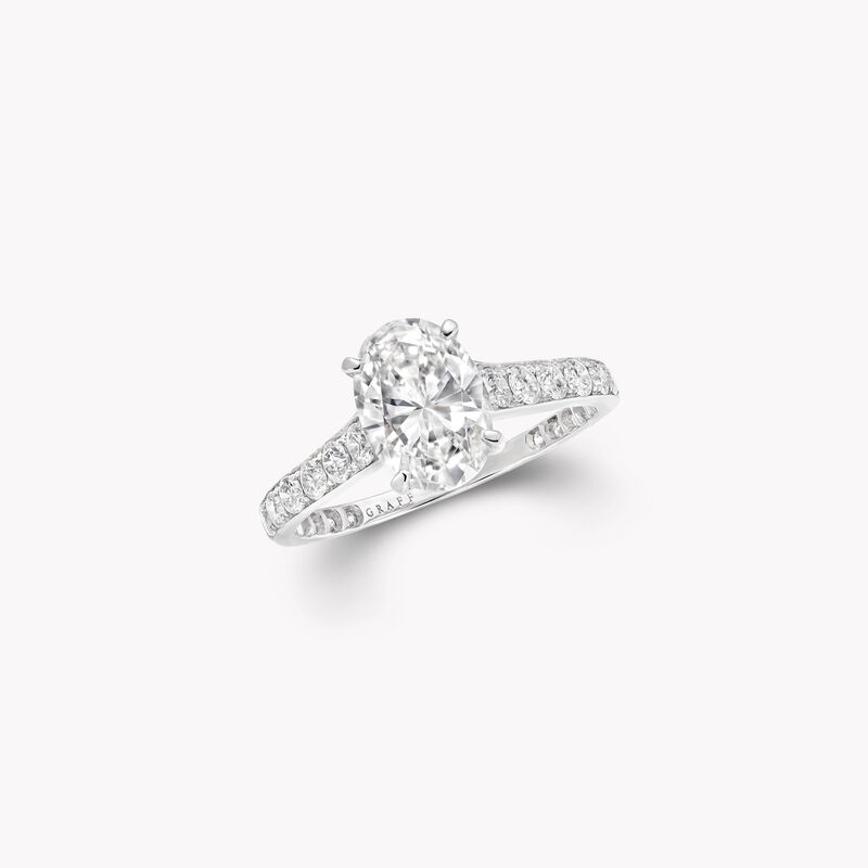 Flame Oval Diamond Engagement Ring