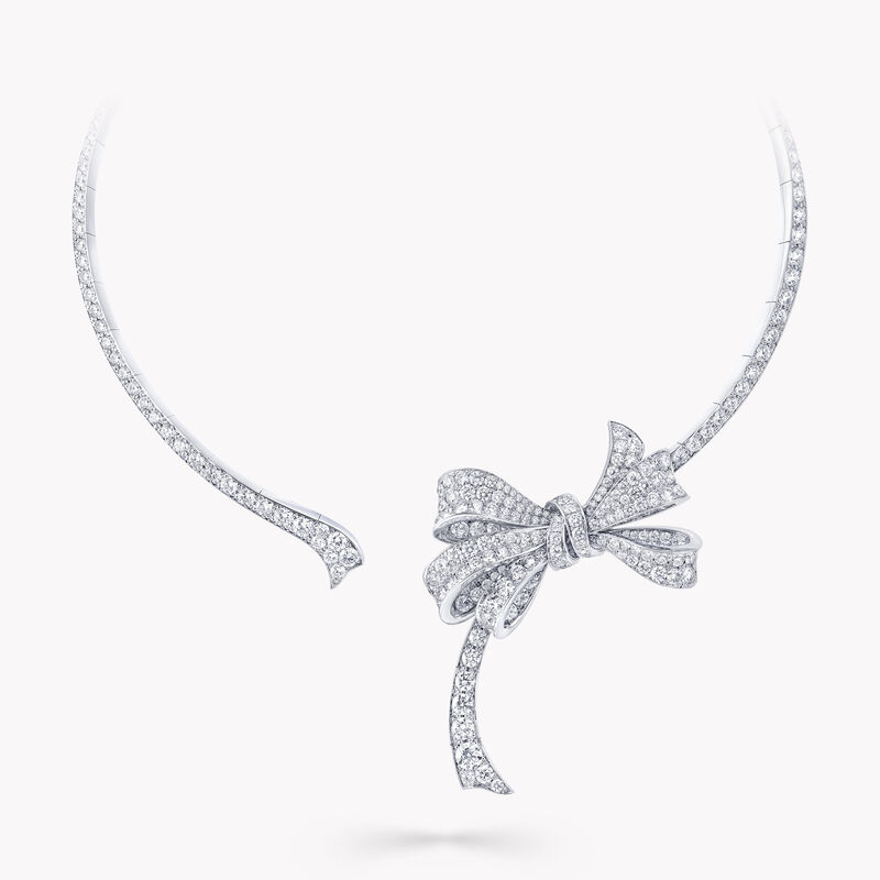 Tilda's Bow Pavé Diamond Cuff Necklace, , hi-res