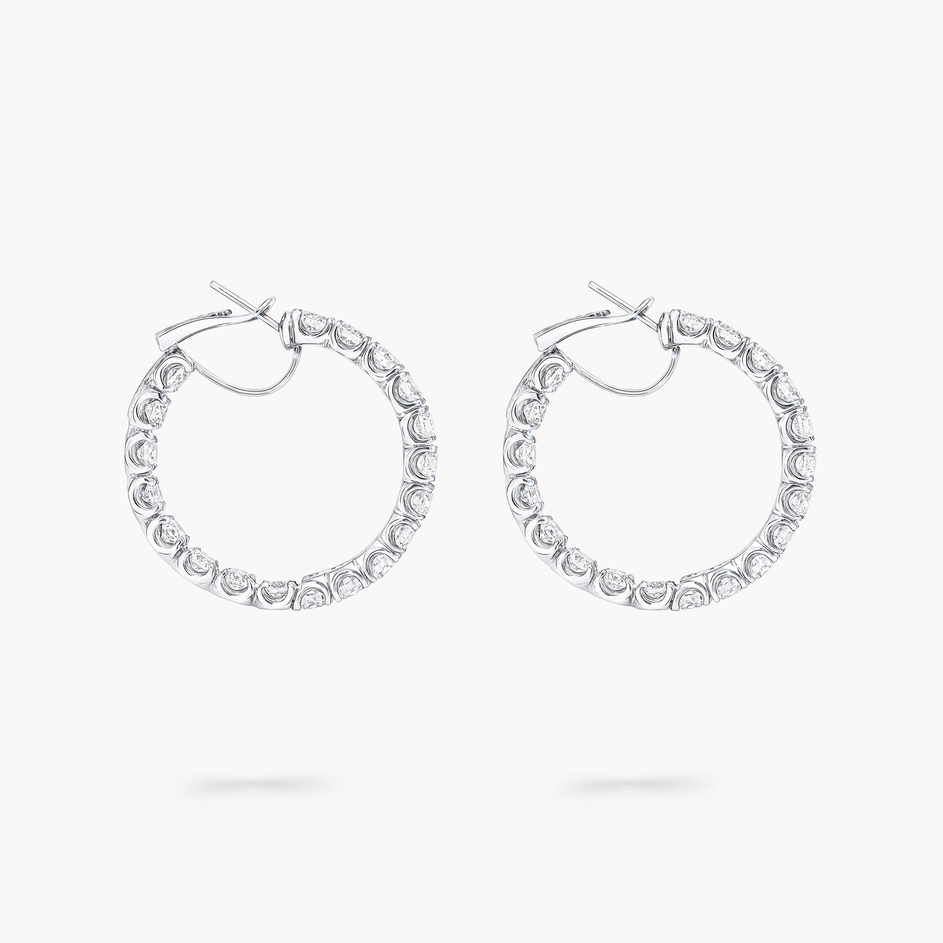 Round diamond hoop earrings deals