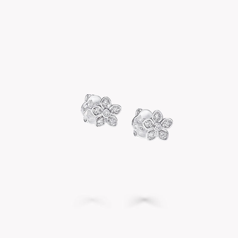 Pavé Wild Flower Diamond Petite Stud Earrings, , hi-res