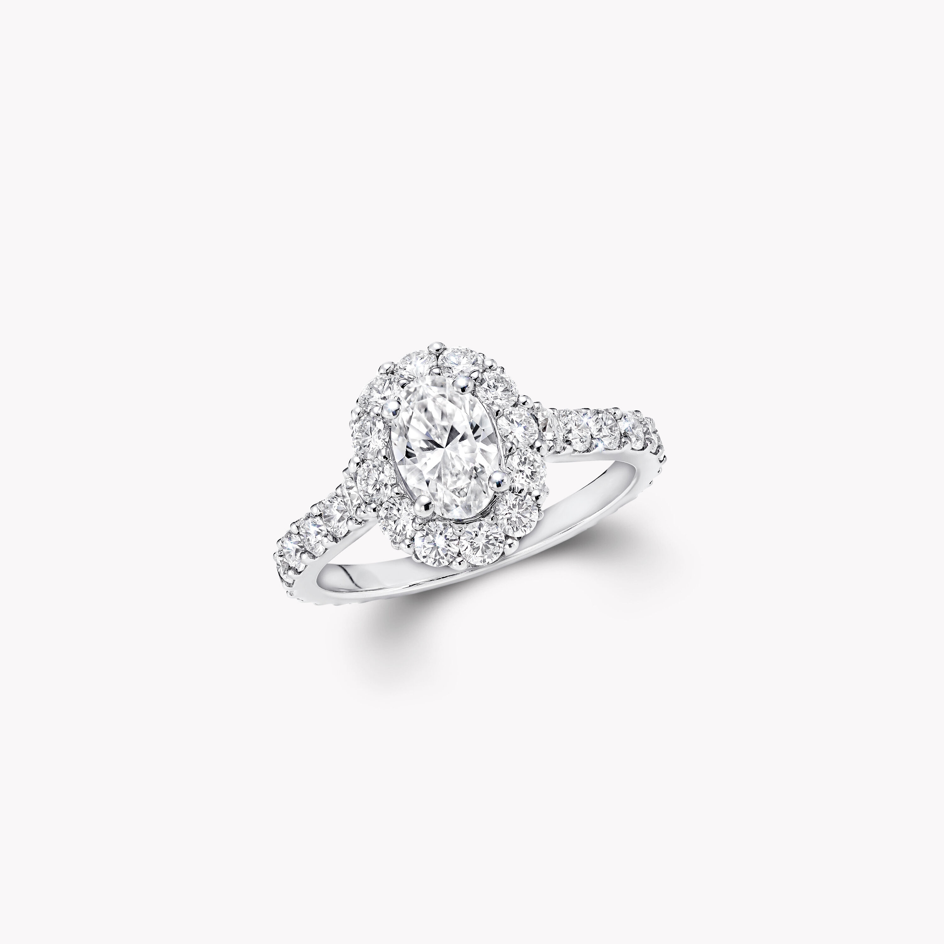 Icon Oval Diamond Engagement Ring White Gold Graff