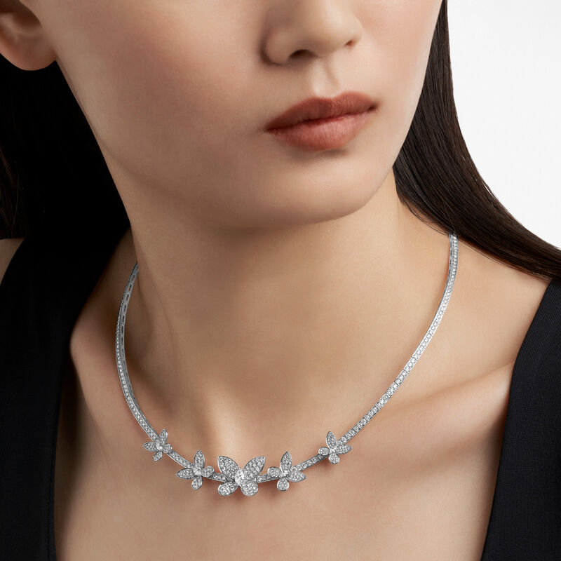 Pavé Butterfly Diamond Necklace, , hi-res