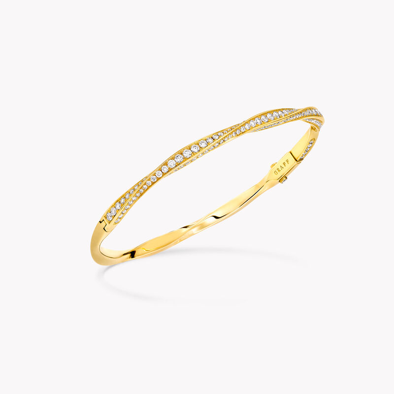 Spiral Pavé Diamond Bangle, , hi-res