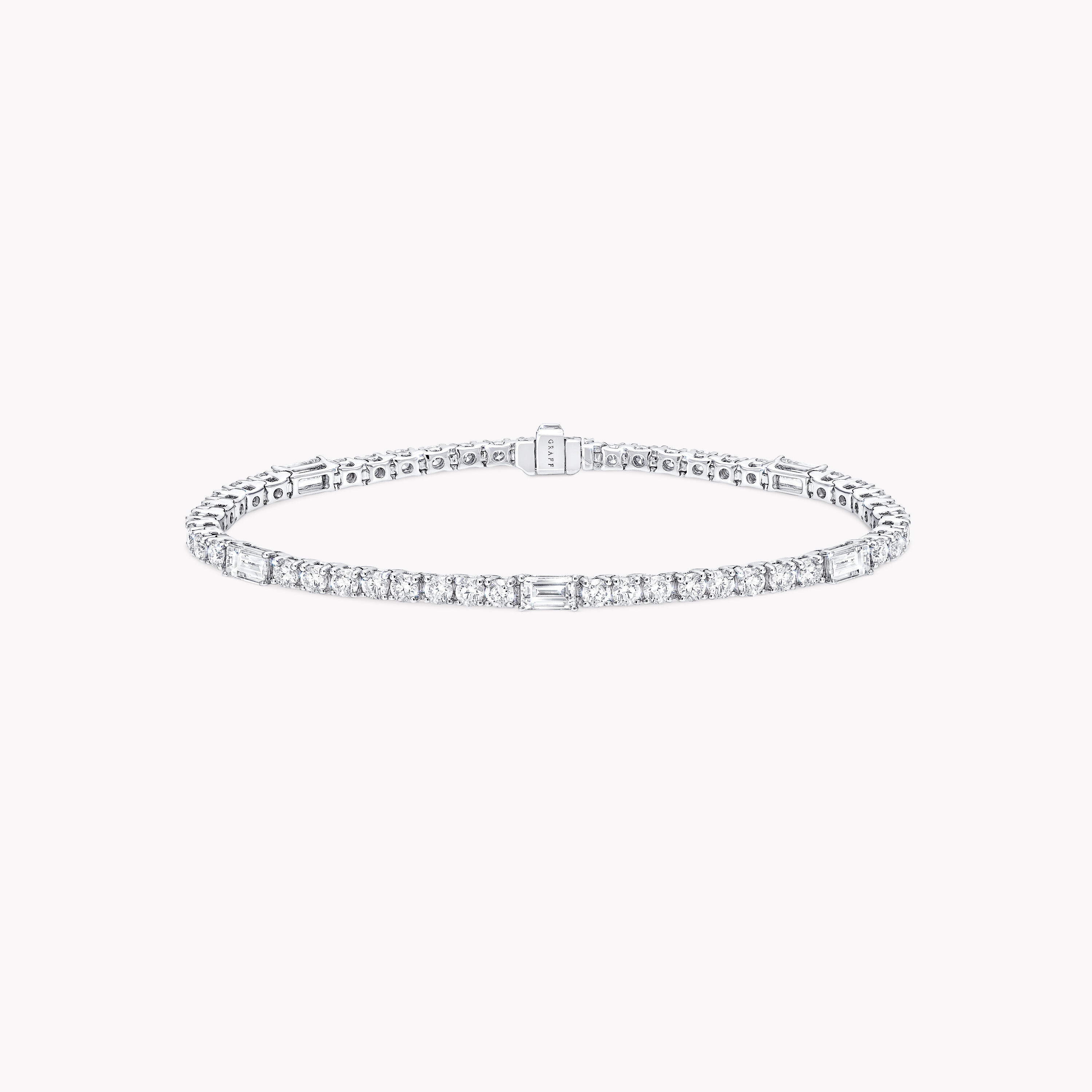 Round and Emerald Cut Diamond Bracelet