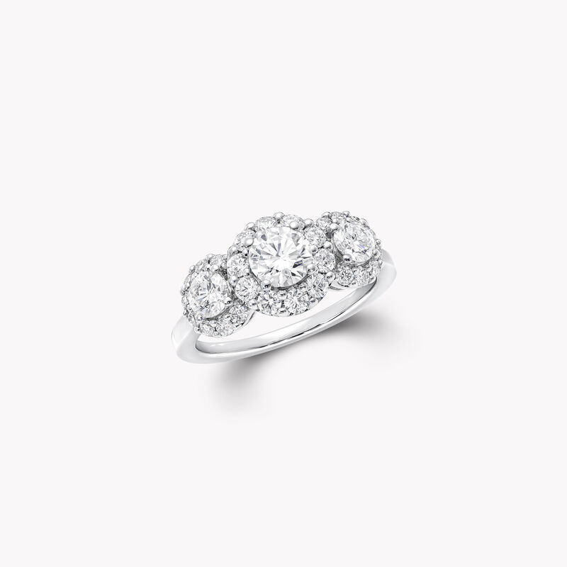Icon Three Stone Round Diamond Engagement Ring