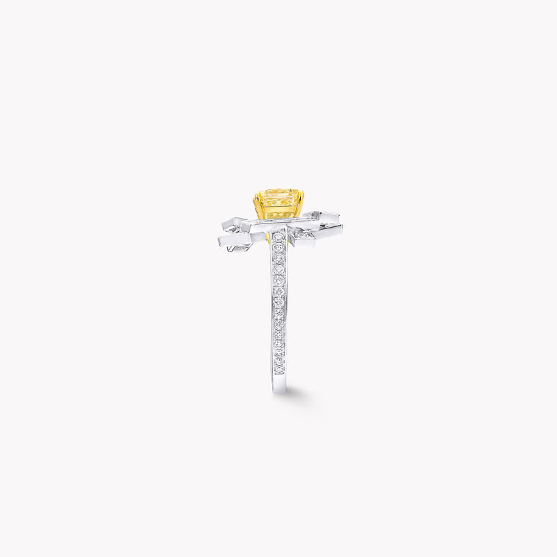 Threads Yellow and White Diamond Ring, , hi-res