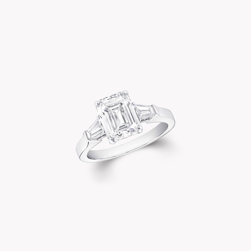 Promise祖母绿形切割钻石订婚戒指