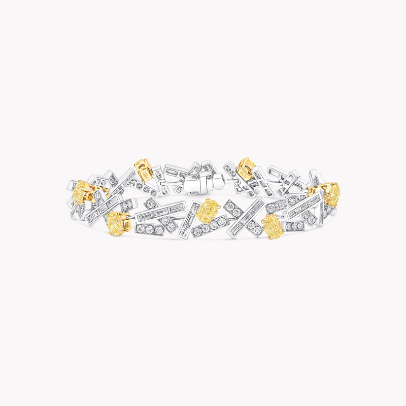 Threads Yellow and White Diamond High Jewellery Bracelet, , hi-res