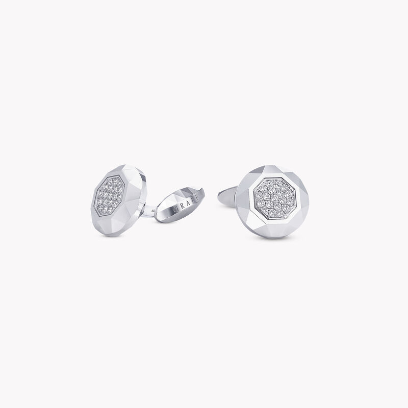 Faceted Diamond Cufflinks, , hi-res