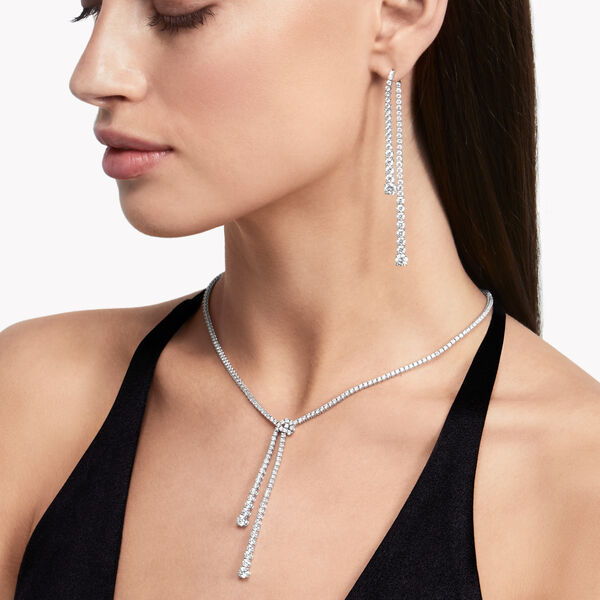 Diamond Double Strand Knot Necklace, , hi-res
