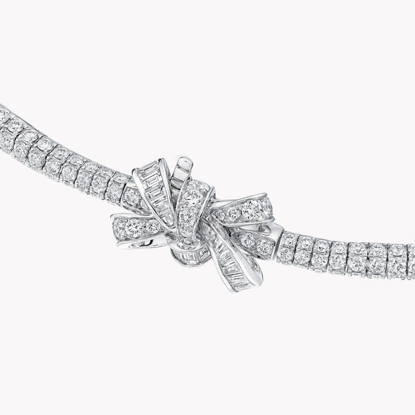 Tilda’s Bow Double Diamond Drop High Jewellery Necklace, , hi-res