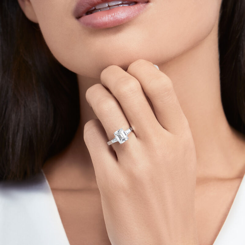 Promise Emerald Cut Diamond Engagement Ring
