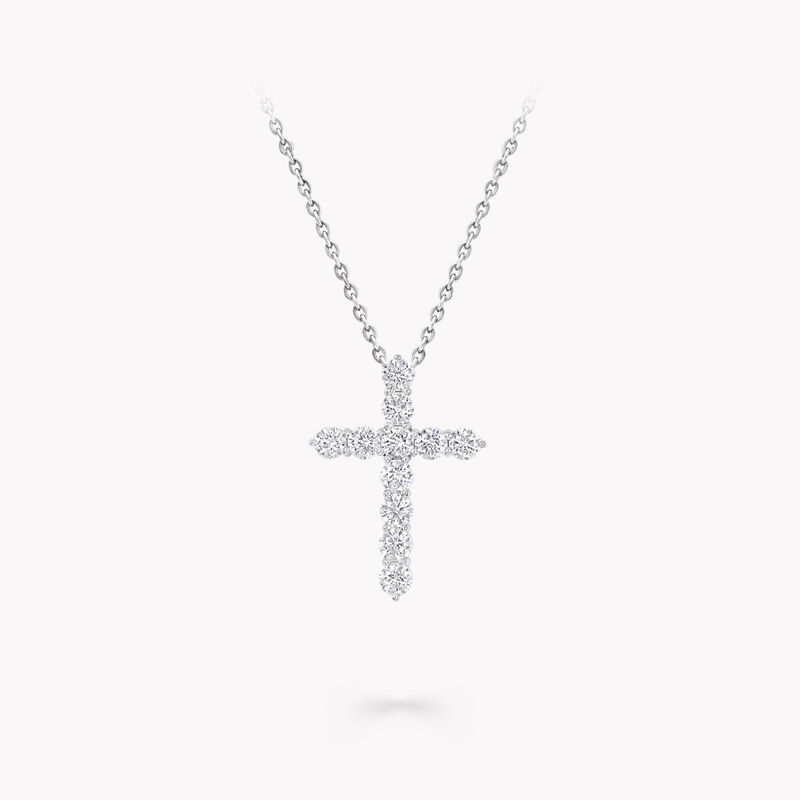 Round Diamond Cross Large Pendant, , hi-res