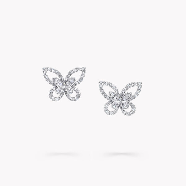Butterfly Silhouette Diamond Mini Stud Earrings, , hi-res