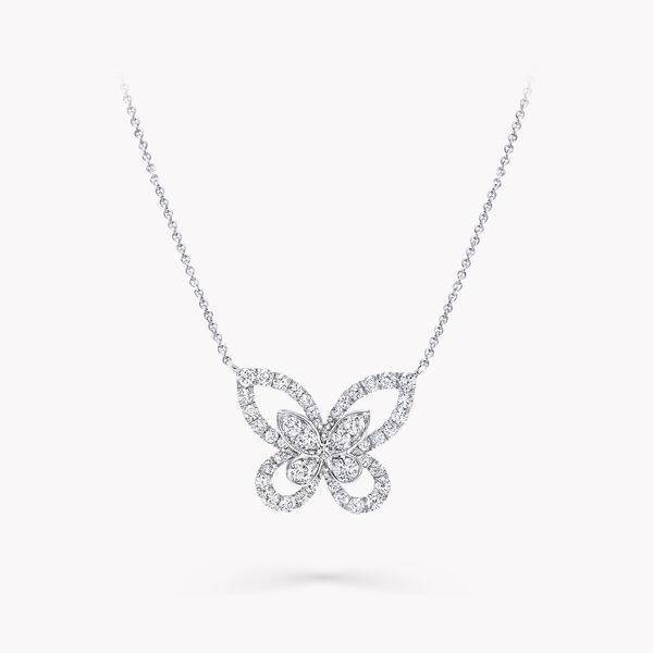 Butterfly Silhouette Diamond Pendant, , hi-res