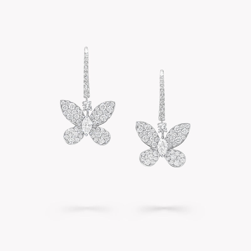 Pavé Butterfly Diamond Drop Earrings