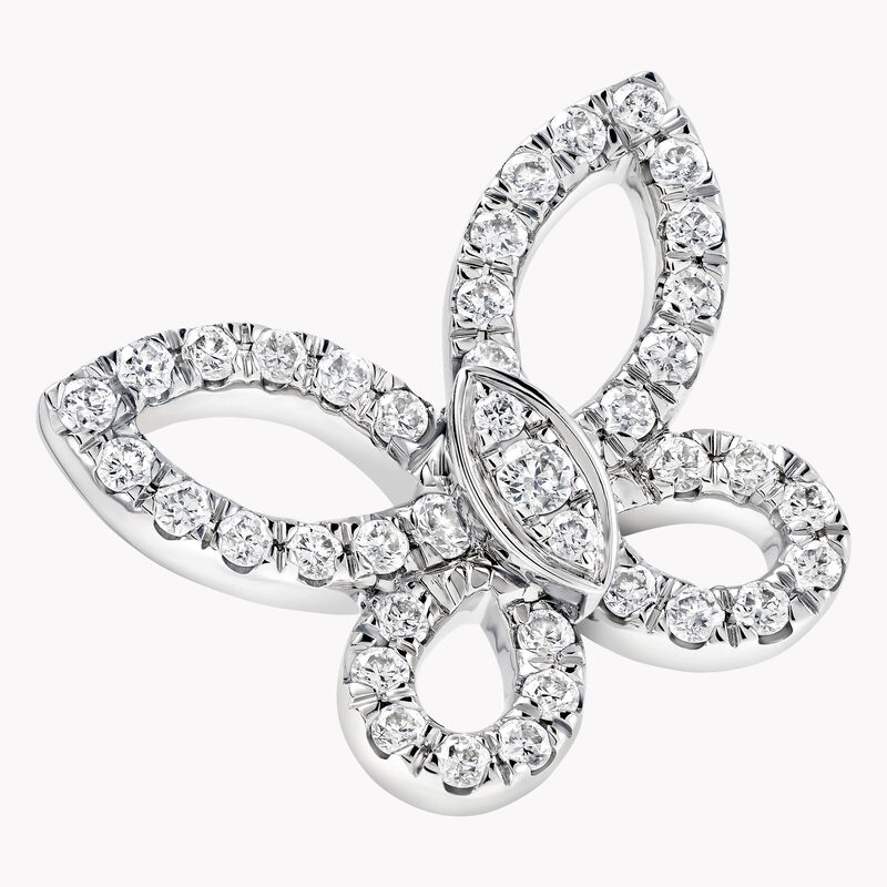 Mini Butterfly Silhouette Diamond Earrings, , hi-res