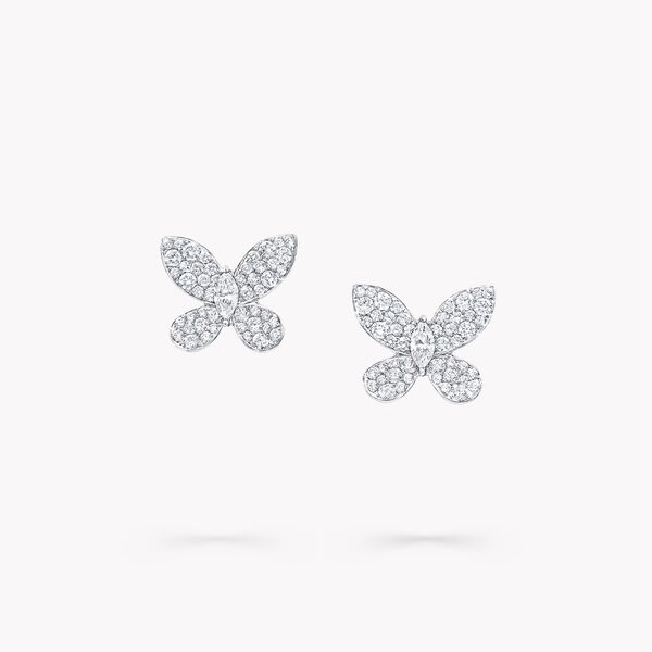 Pavé Butterfly Diamond Small Stud Earrings, , hi-res