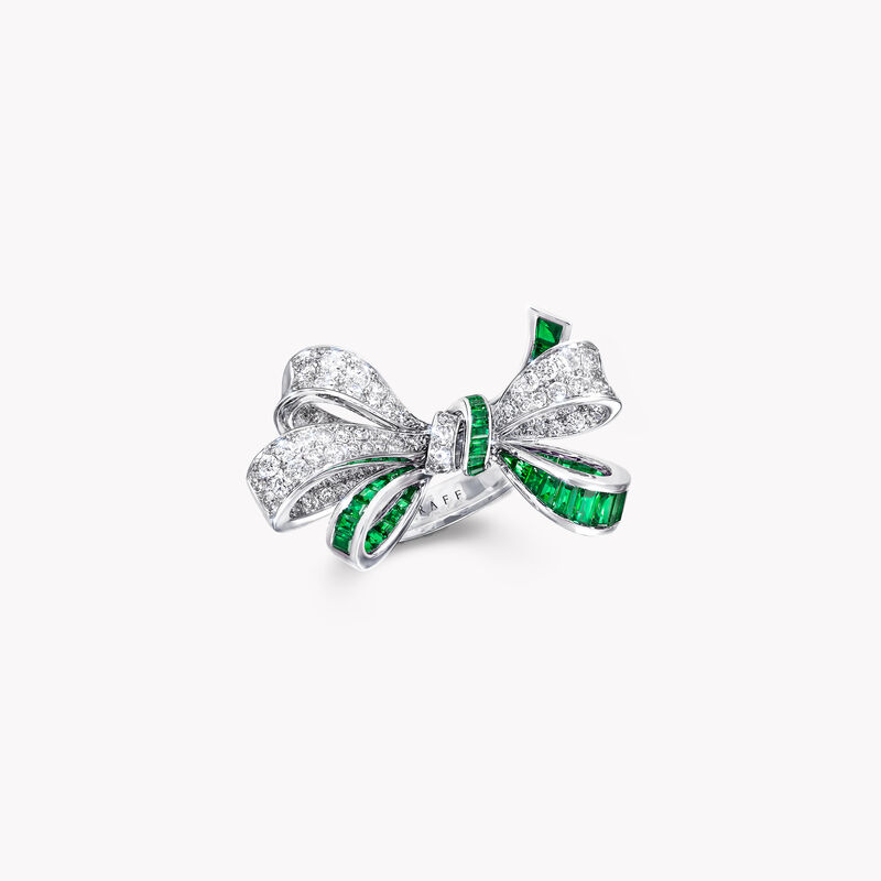 Tilda's Bow Double Knot Emerald and Diamond Ring, , hi-res