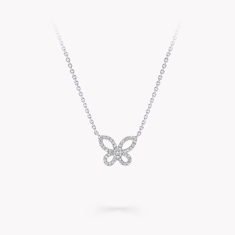 Mini Butterfly Silhouette Diamond Pendant