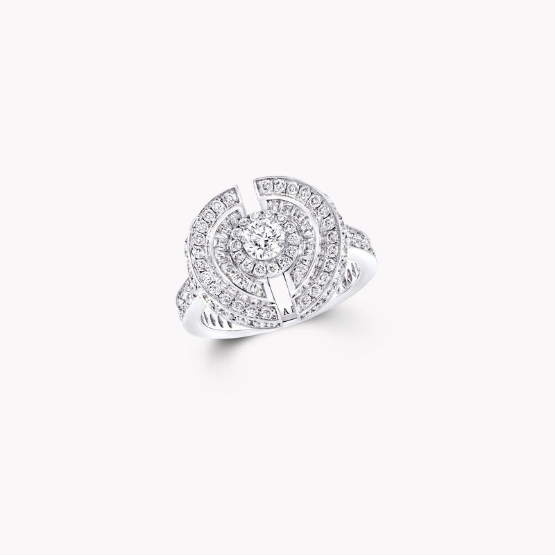 Night Moon Round and Baguette Cut Diamond Ring, , hi-res