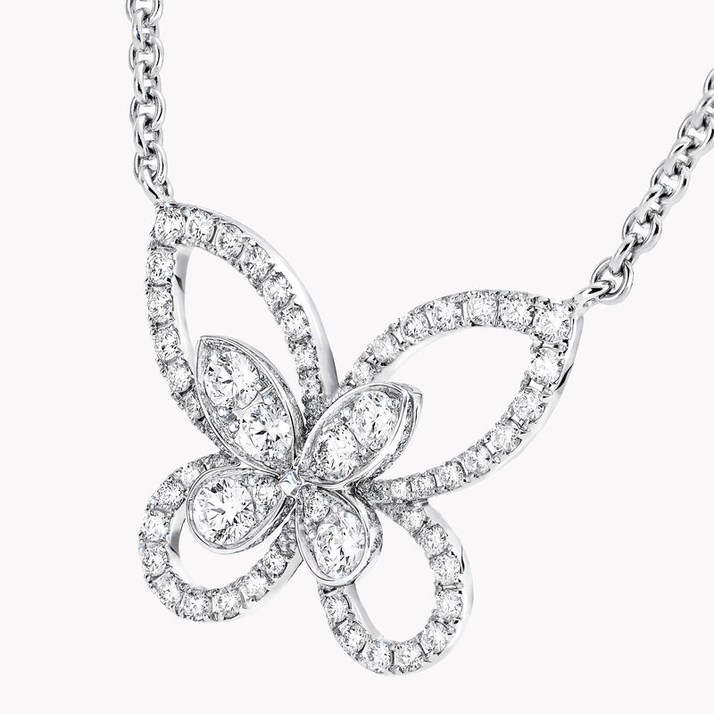Butterfly Silhouette Diamond Pendant, , hi-res