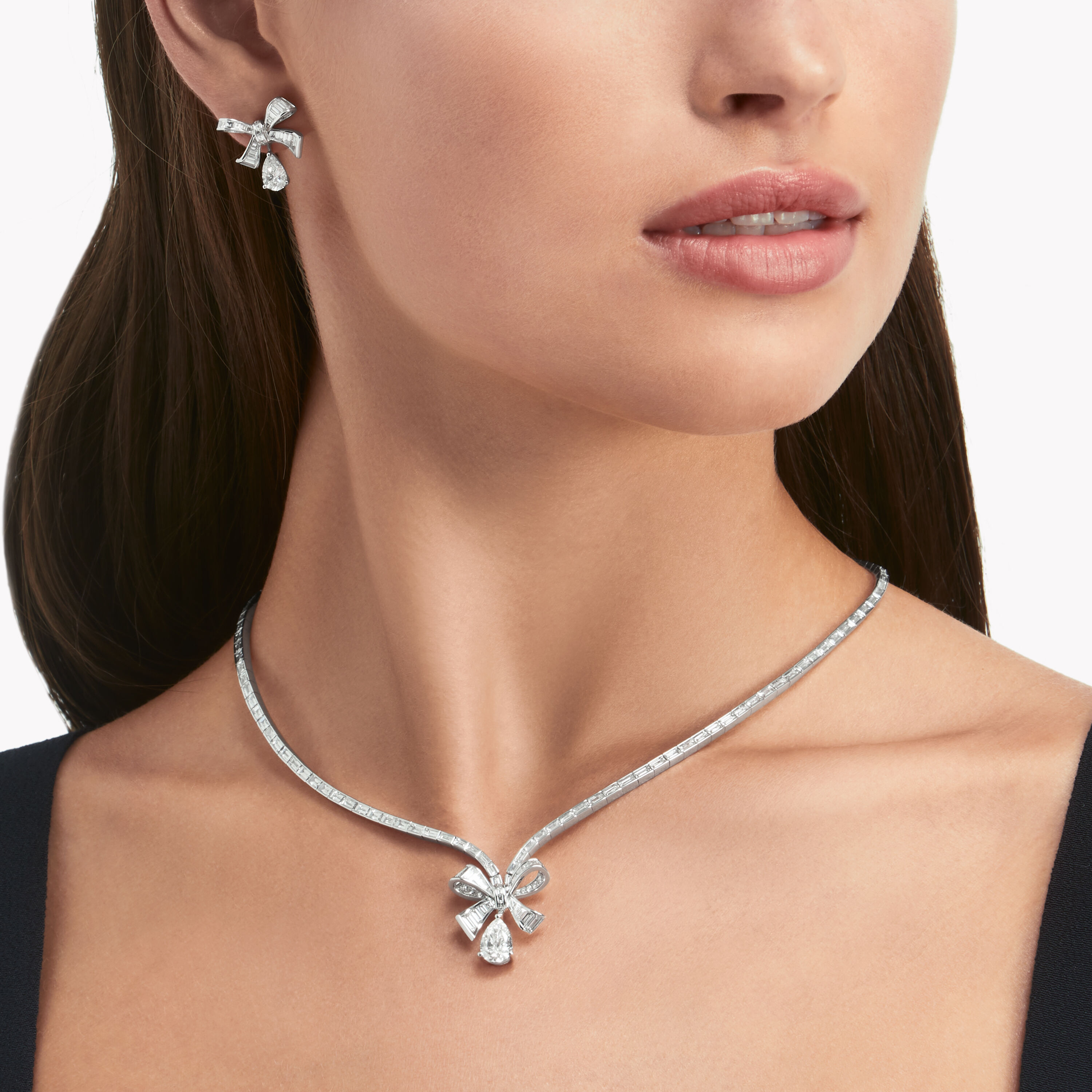 The diamond baguette drop earrings – Dira London